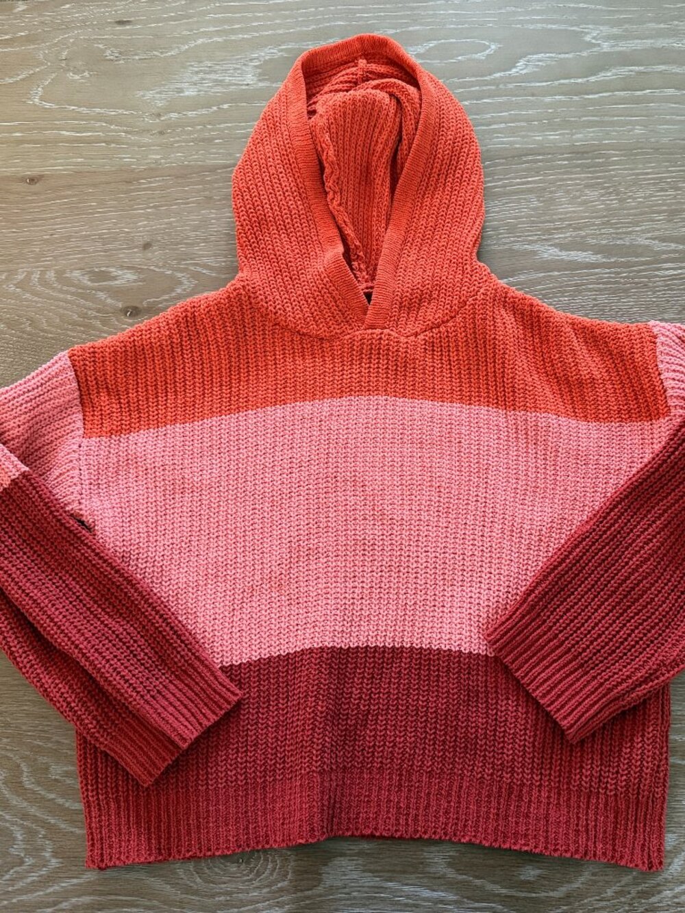 Girls Stitch Fix Bixby Nomad Charilie hooded sweater burnt orange stripe size M